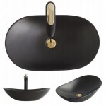 Накладной умывальник Rea Royal Black Matt Накладной умывальник Rea Royal Black Matt